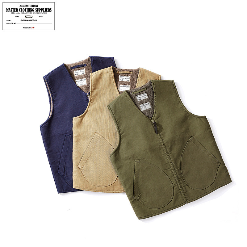Bronson modified USMC wool pile lined vest winter mens warm sleeveless jacket 240927