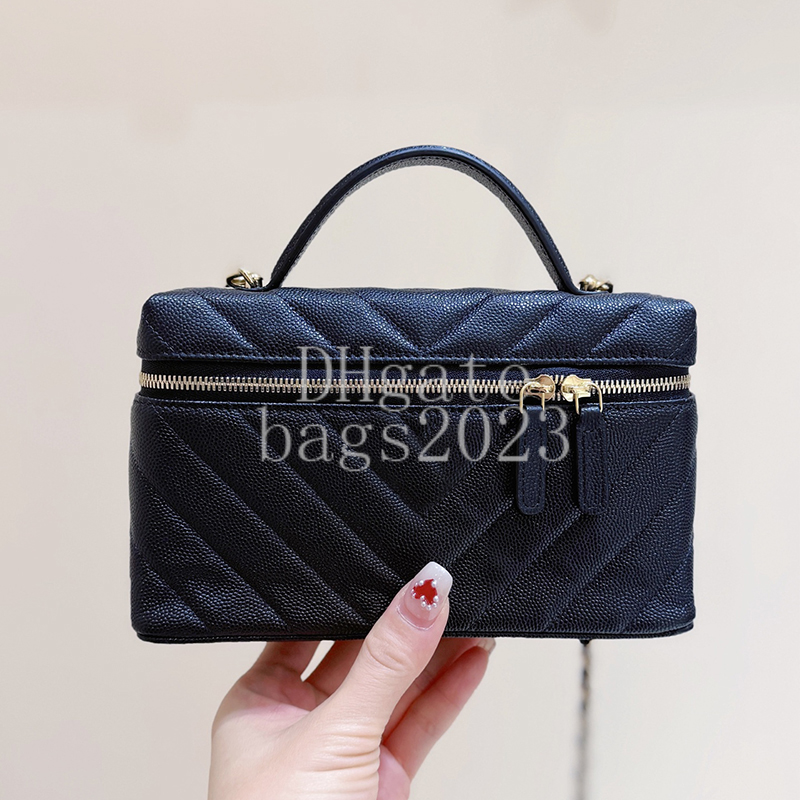 Vanity Bag with Chain 19.5CM Master quality Designer bag Grained Calfskin shoulder crossbody Handbag Luxury Evening Bag with Gift Box X001J