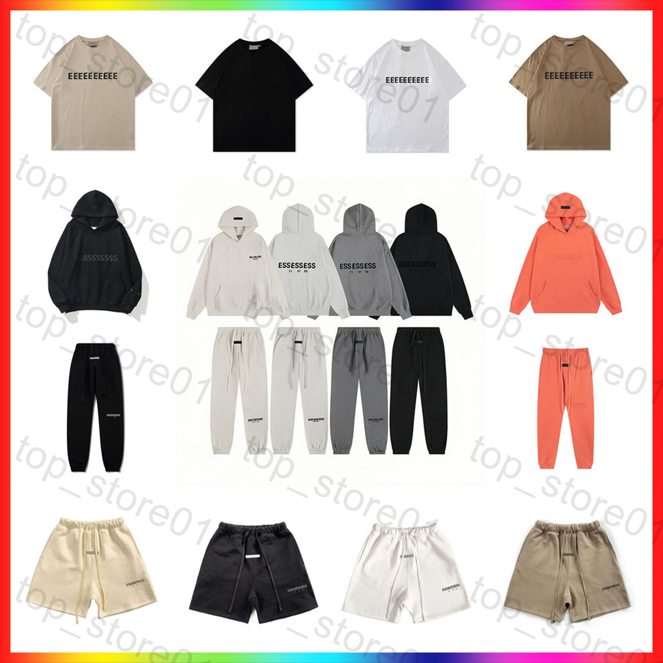 Designer Hoodies mens essential Tracksuit 3D Silicon Reflective Letter shorts Oversized essential hoodie Sweatshirts Casual Sweatpants Couples Loose