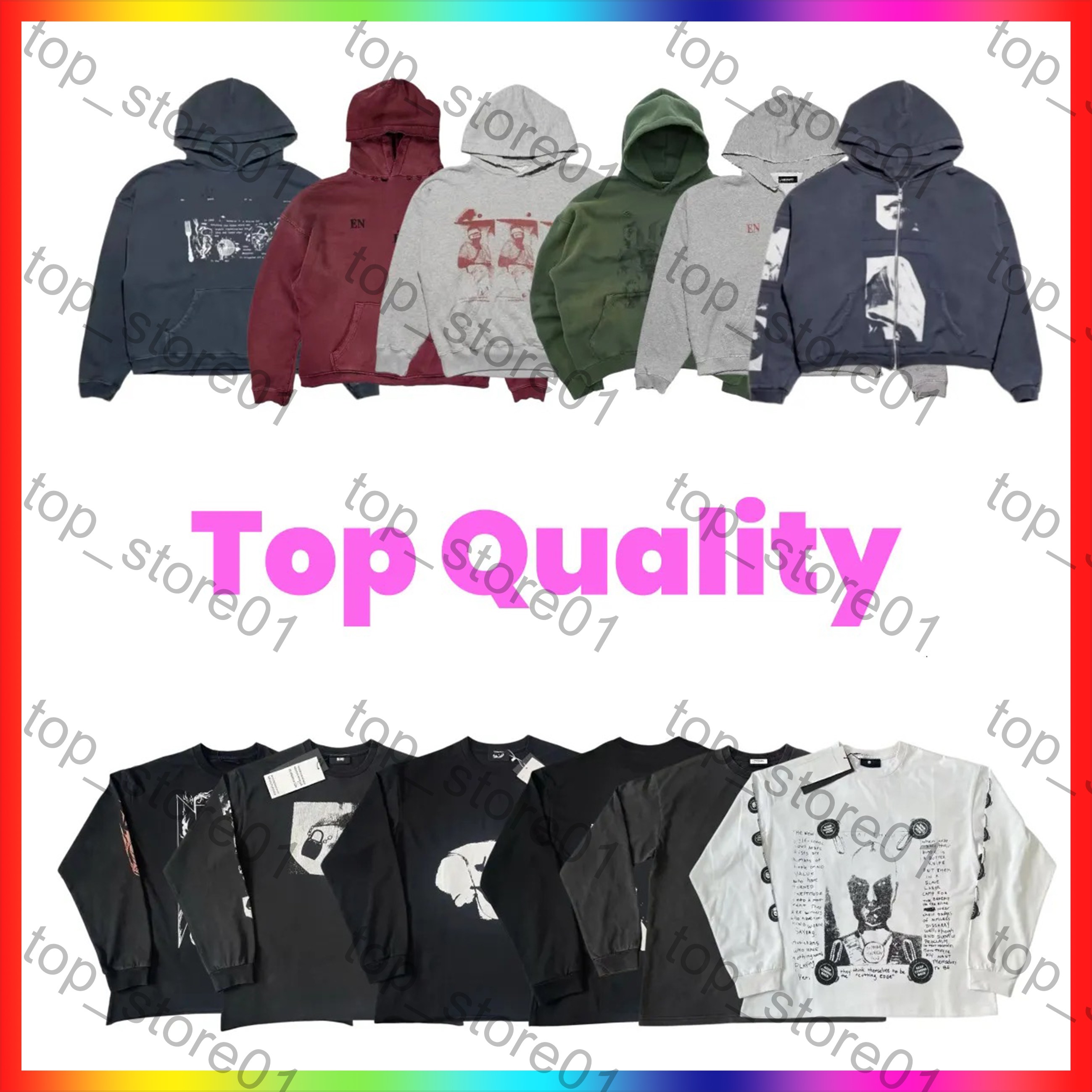 2026 Designer Hoodie Men's hoodie Sweatshirt Fashion Retro Print T Shirts High Street Distressed Hole Sweatshirt Unisex Oversized Streetwear Ho