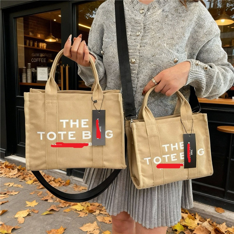 Mode lettre sac fourre-tout pour femmes toile sac à main 2 tailles décontracté quotidien Shopping voyage bandoulière sac à bandoulière 370