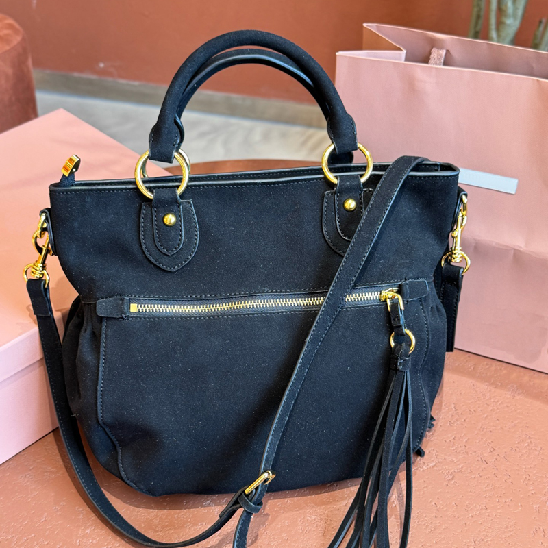 Latest designer bag ladies' top quality black suede shoulder bag patent leather fashionable trend handbag large capacity retro motorcycle bag m