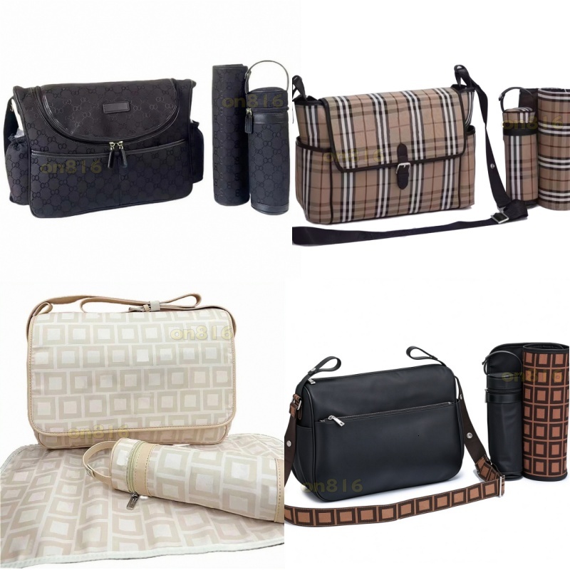 Free Shipping Trendy Letter Print Mother Diaper Bag Water Resistant Multi Functional Crossbody Bag Spacious Baby Outing Shoulder Bag For Daily Trave