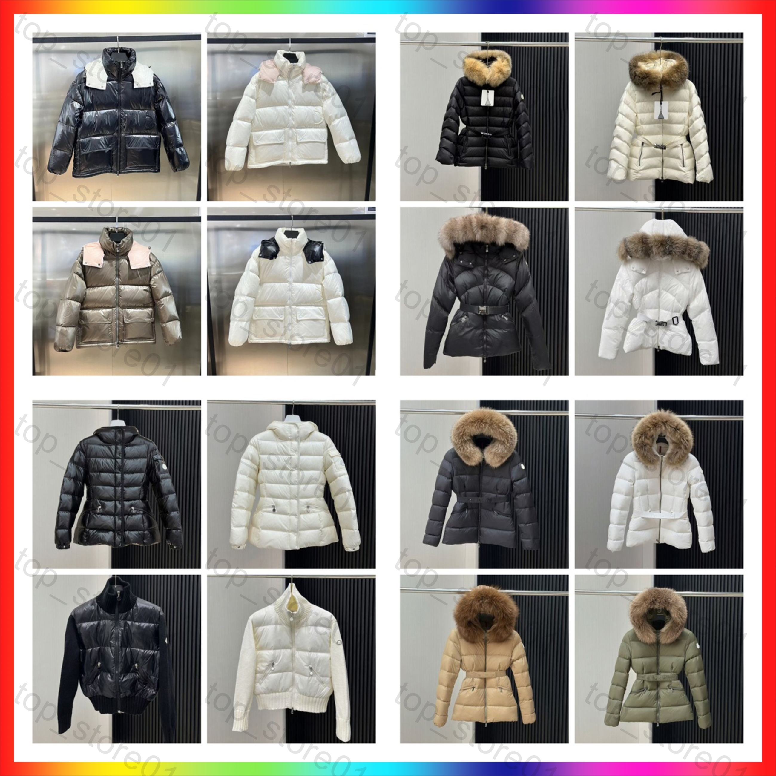 7A 2026 Womans Coat Designer jacket winter boed short down jackets fur coats Puffer jacket Long parkas with belt lady embroidered badge hooded puffe