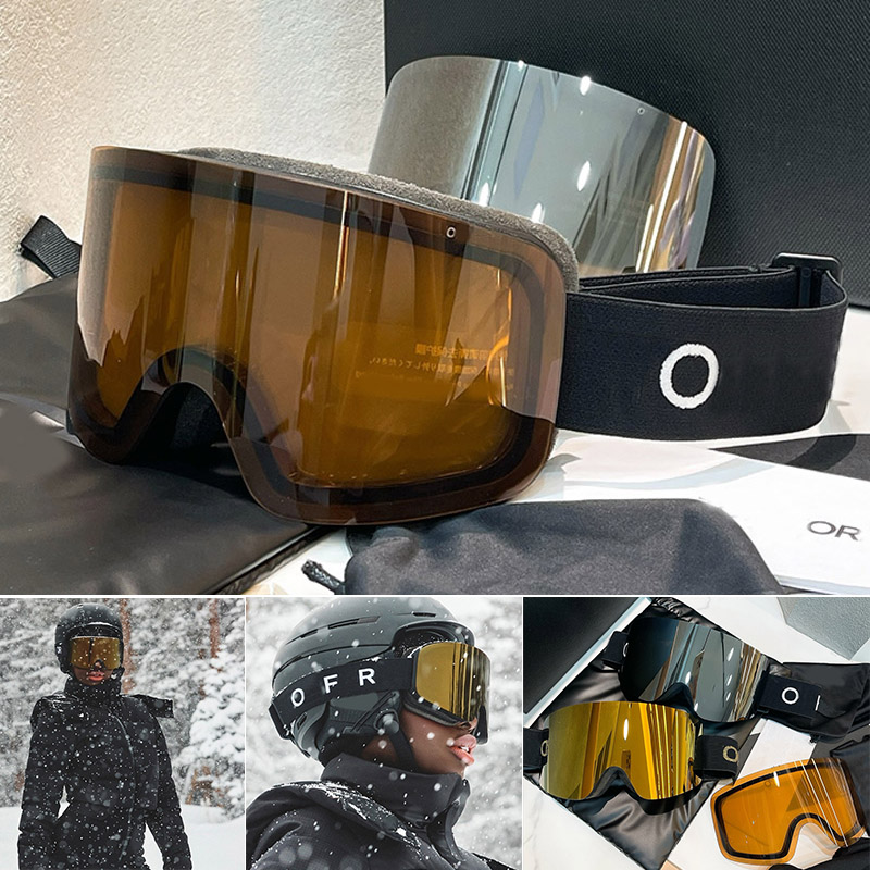 SKI GOGGLES For Womens Mens 1124 Designer Winter New Double Layer Anti Fog Ski Goggles Magnetic Replaceable Lens UV400 Sporty Leisure Style With Box