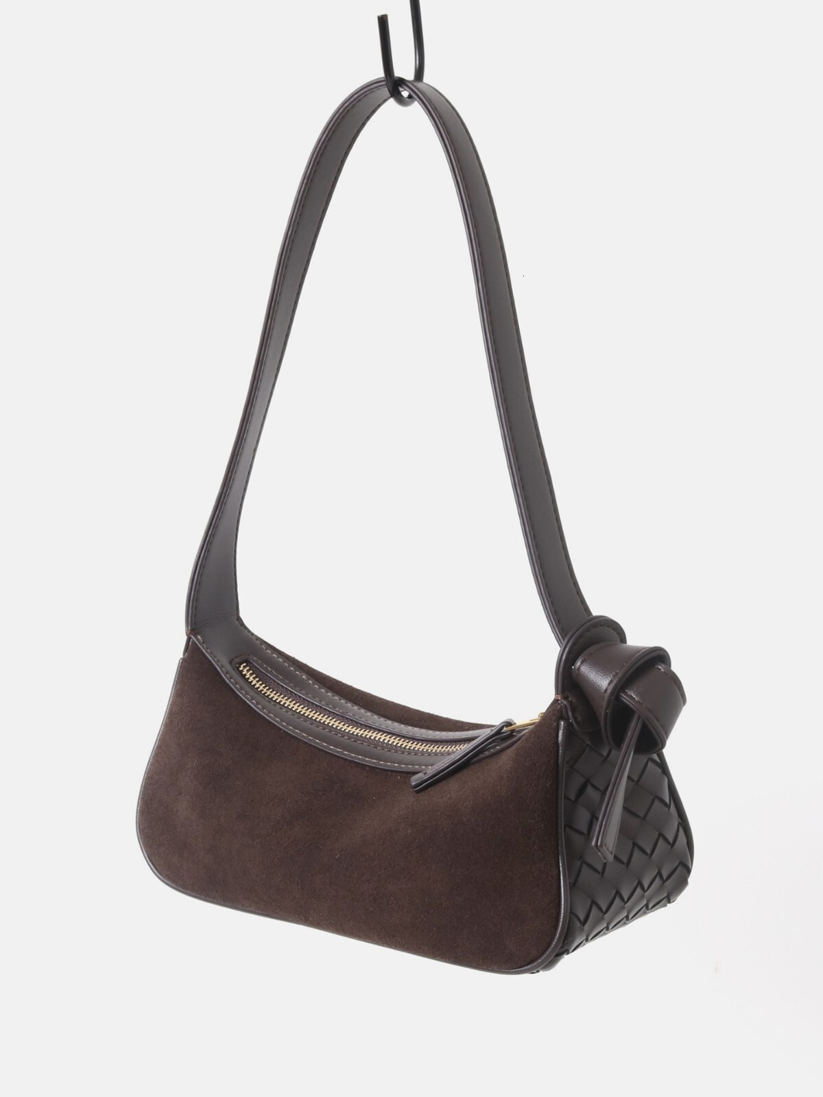 Luxury Vintage Designer Bag Autumn Winter Handmade Woven Patchwork Women S Fashionable Suede Cowhide Shoulder Baguette Bag Trendy SENYY
