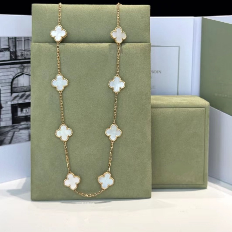 Collier trèfle à quatre feuilles et dix fleurs pour femme, collier de créateur, collier en or en forme de V, chaîne pendentif de bijoux de créate