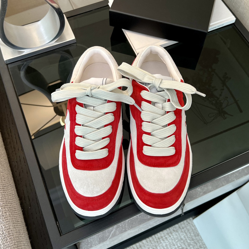 Women Color Block Suede Sneakers Lace Up Platform Skate Shoes Two Tone Retro Casual Flats Soft Leather Footwear For Street Daily Dating
