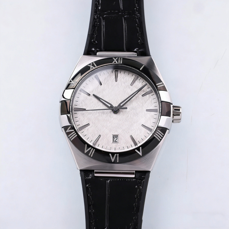 Montres automatiques de haute qualité de luxe de styliste, bracelet en caoutchouc de 41mm, cadran rond, montre-bracelet à la mode avec boîte-cade