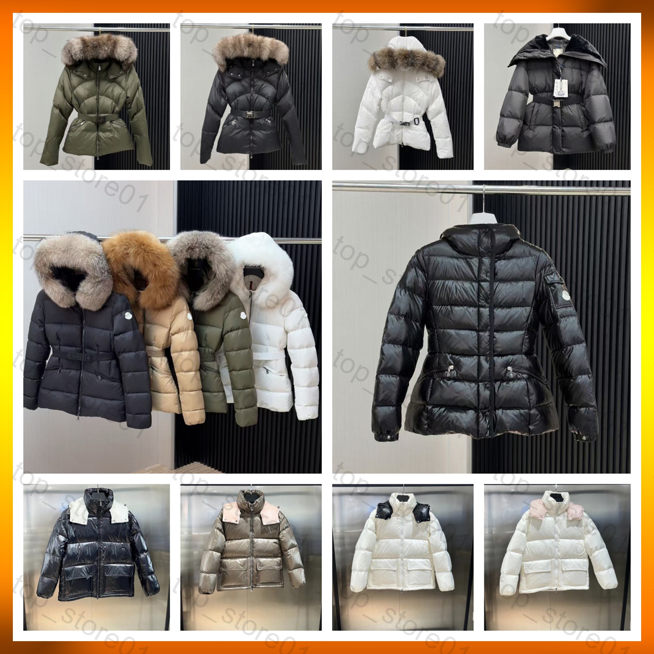 7A 2026 Womans Coat Designer jacket winter boed short down jackets fur coats Puffer jacket Long parkas with belt lady embroidered badge hooded puffe