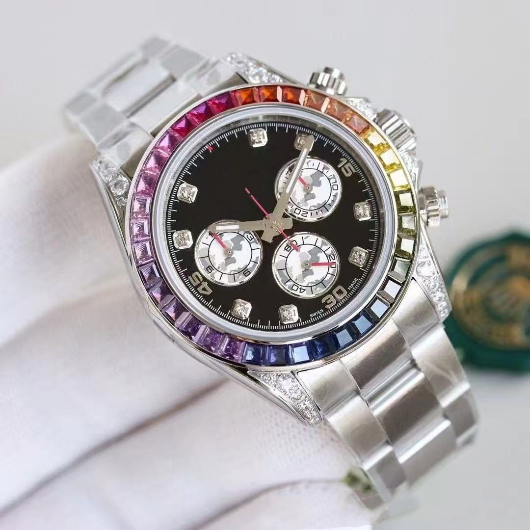 Montres automatiques de luxe pour hommes, haute qualité, boîtier en acier inoxydable, cadran rond, montre-bracelet de styliste à la mode, 40mm, a