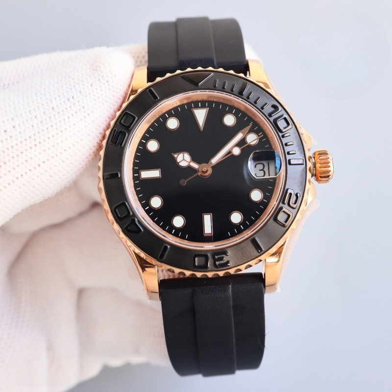 Montres automatiques de haute qualité Designer Luxe 40 mm Bracelet en caoutchouc Boîtier en acier inoxydable Cadran rond Montre-bracelet à la mod