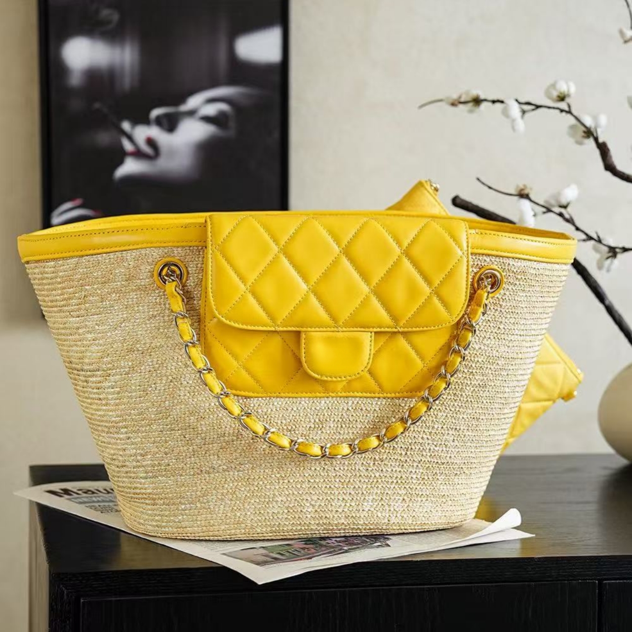 12A designer shoulder bag designer bags for women 26C Laffy Grass Mother-and-Child Tote Bag 18CM 26CM Handwoven mirror quality bags high quality des