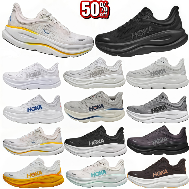 Designerschoenen HOKA Heren Bondi 9 Running Ultra Cushioned Comfort Walking Sneakers Lichtgewicht ademend Road Runner voor dagelijkse training Gym d