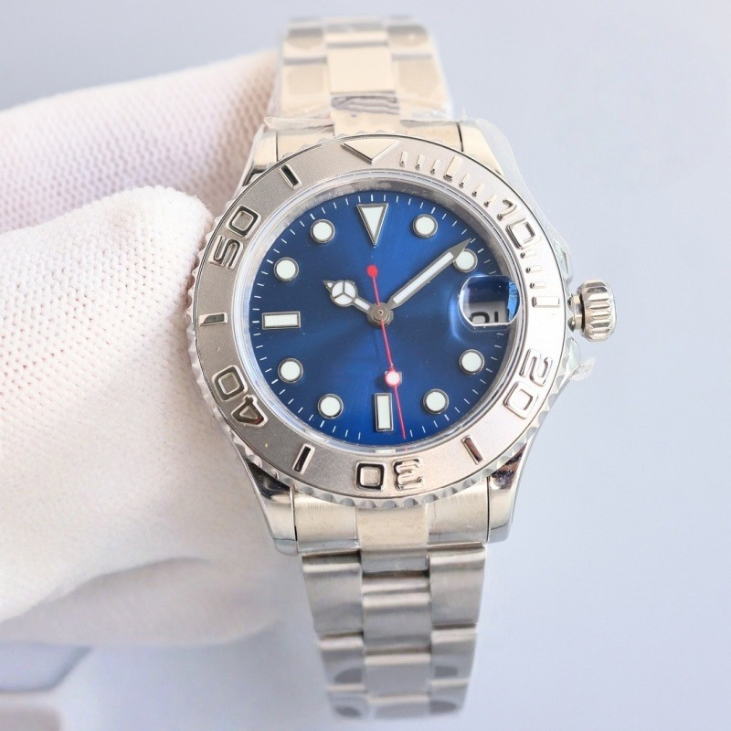 Montres automatiques de luxe de styliste, bracelet en caoutchouc de 40mm, boîtier en acier inoxydable, cadran rond, avec boîte-cadeau