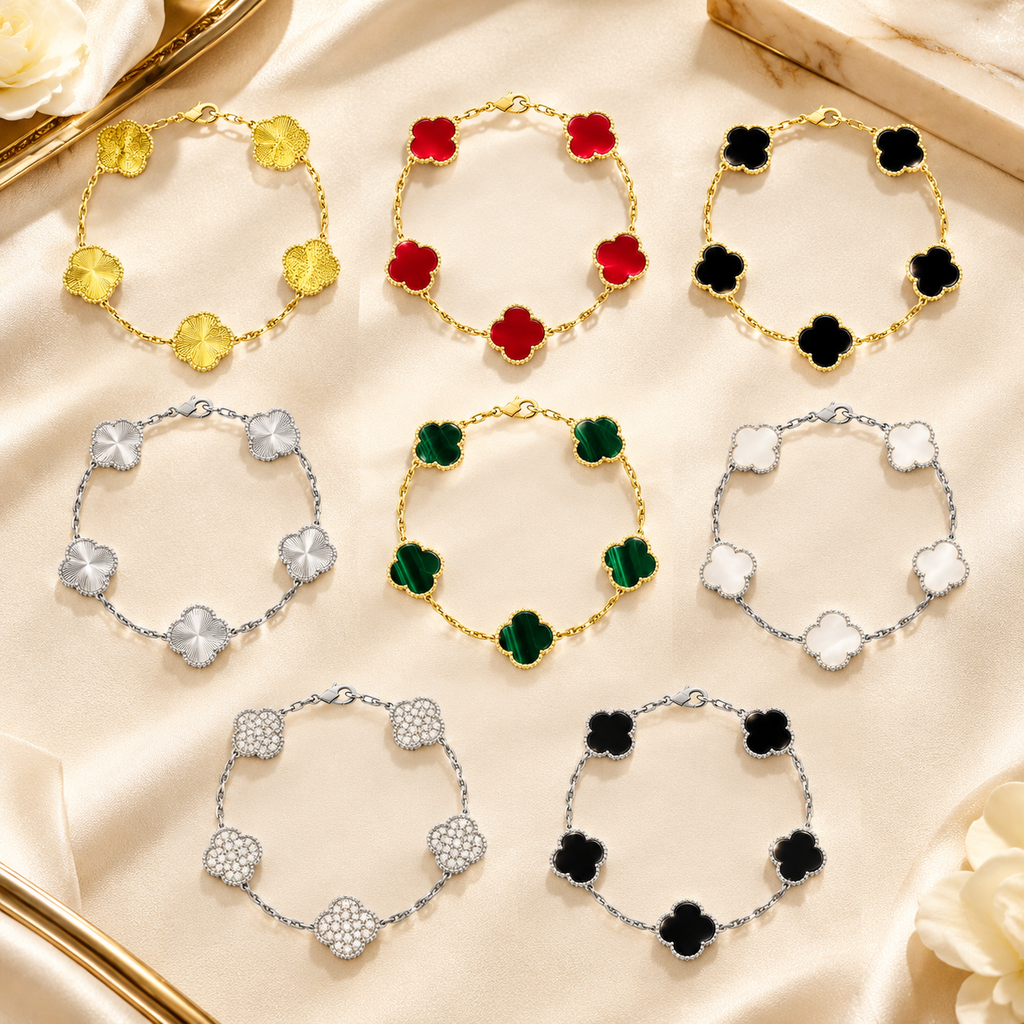 Luxury jewelry bracelet designer retro bracelet for women gold color chains four-leaf clover bracelet fashion ladies gift designer bracelets high en