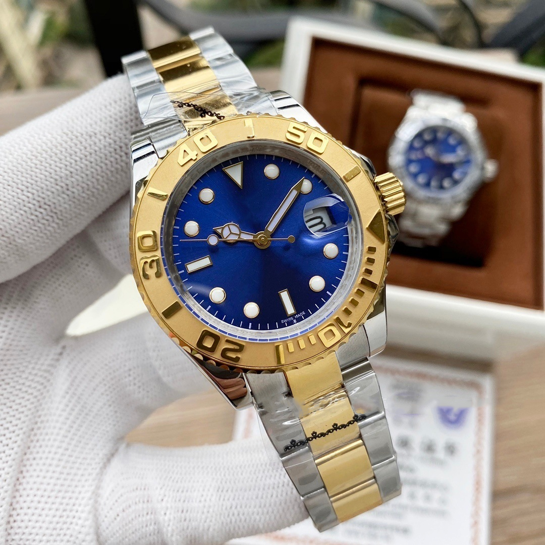 Haute qualité 43mm luxe automatique hommes montres boîtier en acier inoxydable cadran rond concepteur montre-bracelet à la mode avec boîte-cadeau