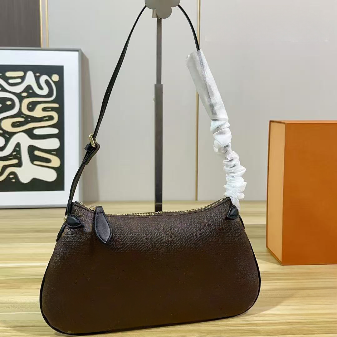 Designer Half Moon Bag Vintage Old Flower Croissant Hobo Bag Women Leather Shoulder Crossbody Bag Underarm Bag Purse