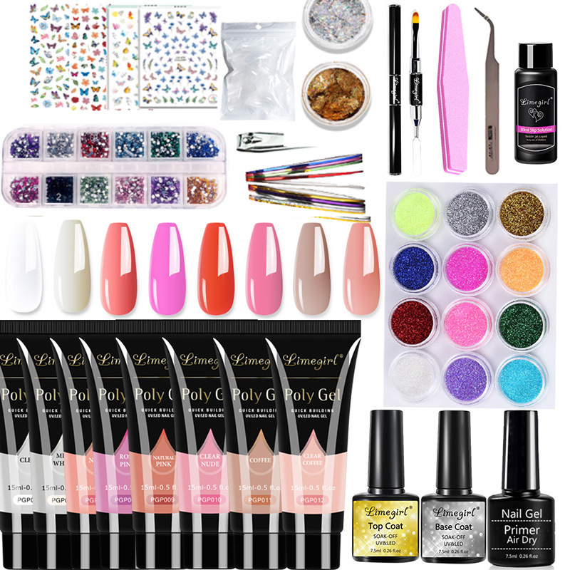 Luxe 2026 Nouveaux kits d'art d'ongle Extension de cristal Colle Polonais Outils d'art Souris Sèche-ongles Lampe Conseils à ongles Brosse Ensembl
