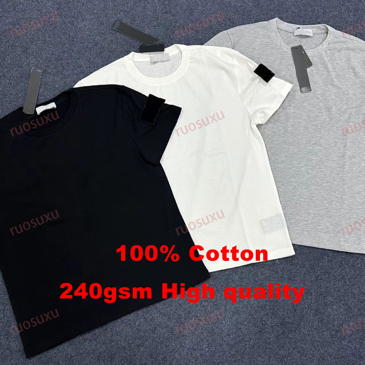Designer T Shirts Mens Tees Short Sleeve Tops Slim Fit Arm Cross 2 Button Black Badge Embroidery Beach T Shirt Shorts Set Tracksuit Man Womens T-Shi