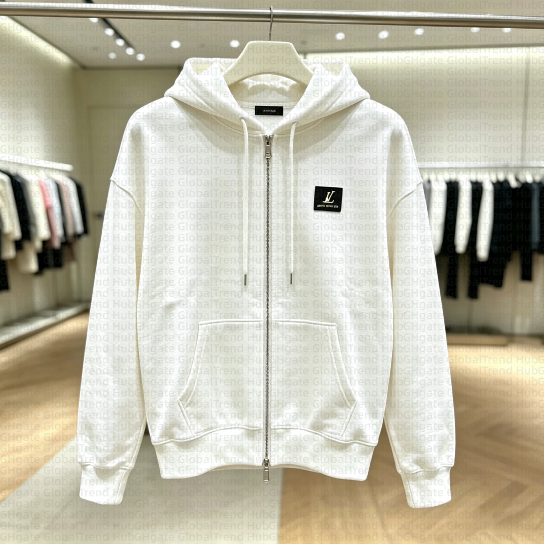 womens coat Ladies Casual Zip Up Hooded Outwear, Square Letter Patch Hoodie Jacket, Autumn Winter Warm Fashion, Comfortable Coat For Travel Vacation