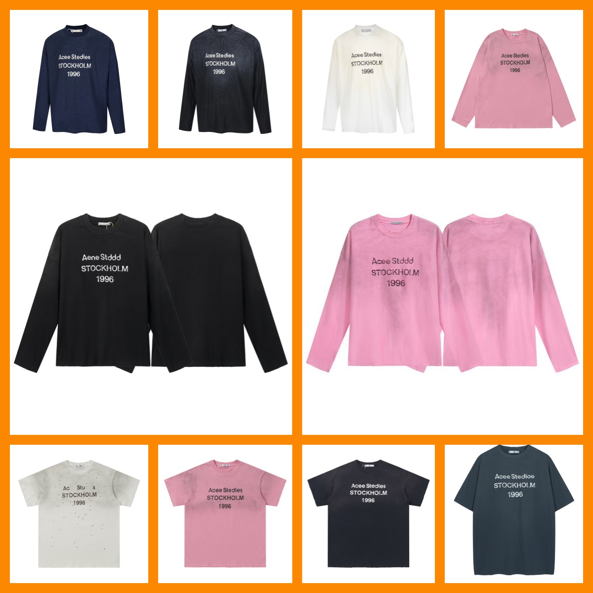 Washed Vintage Design Long Sleeve Designer T Shirts For Men Women Fall Clothes Graphic Tee Cotton Y2k Wear 1996 As Branded Clothing Y2K Tshirts