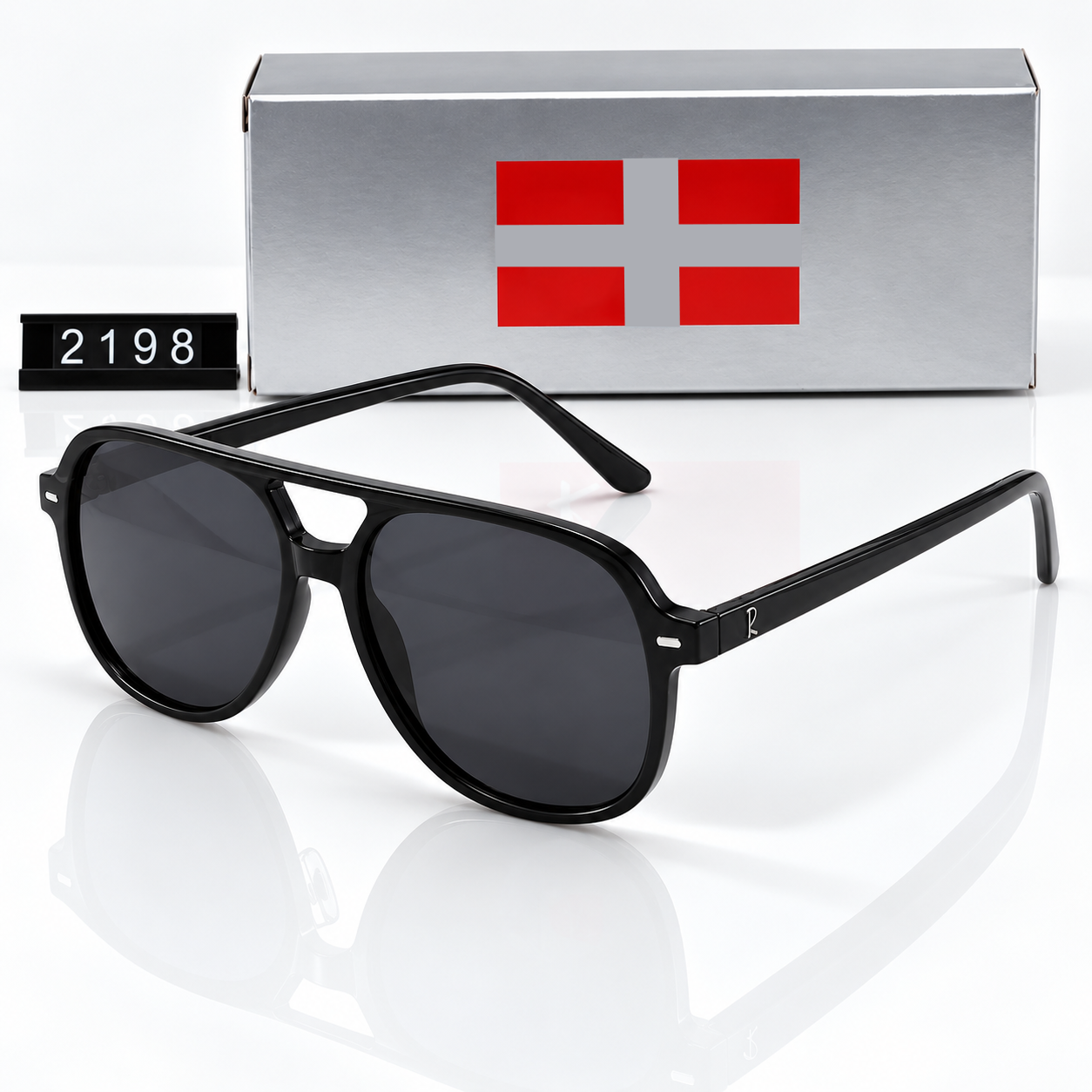 Designer Sunglasses for Men Women Pilot Double Bridge Square Sun Glasses Vintage Retro Eyewear UV400 Protection Shades 2198 Outdoor Beach Shades RB