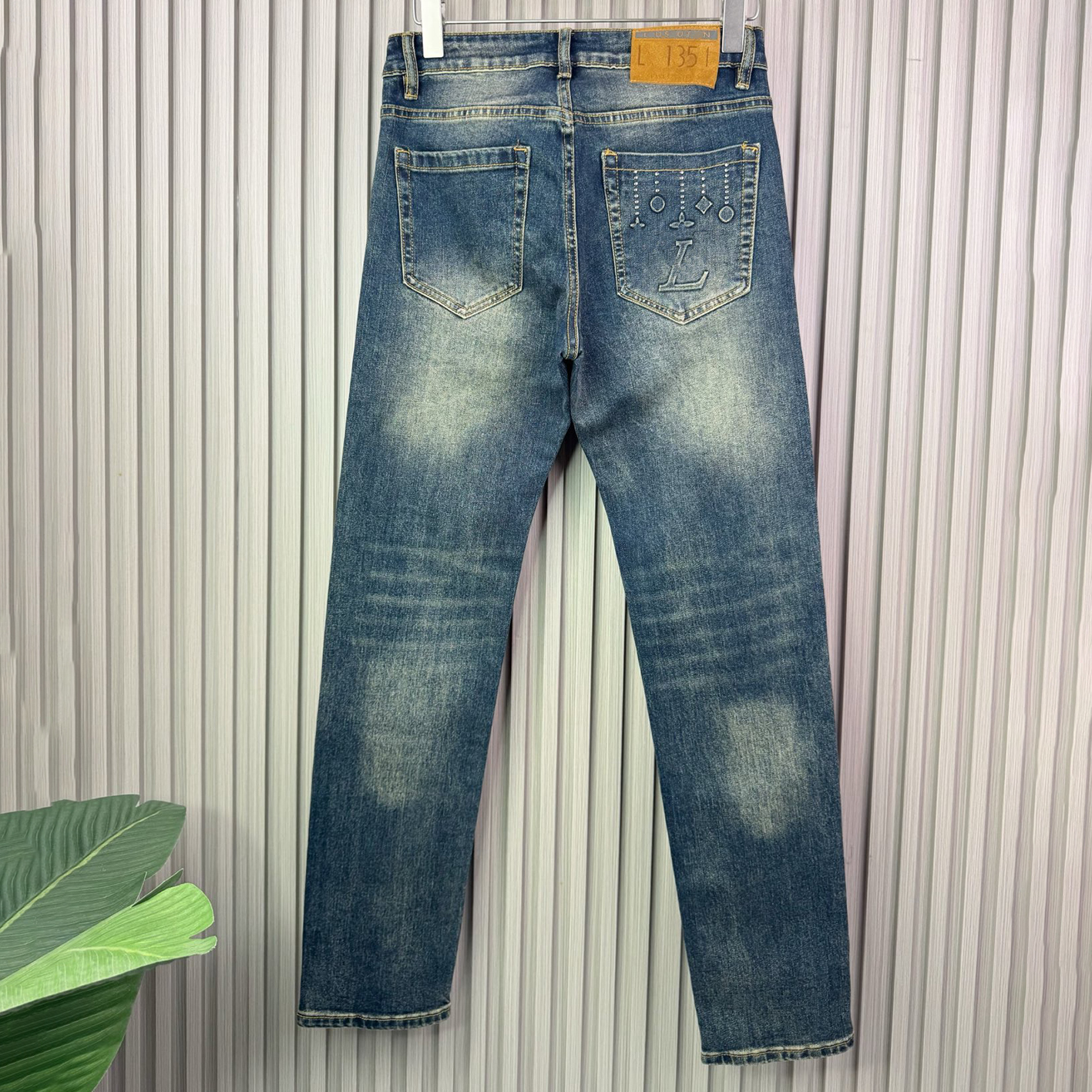 Designer Brand Clothing High Quality Men's Jeans Retro Nostalgic Blue Medium Stone Grinding Elastic Jeans Men's Slimming Small Straight Ca