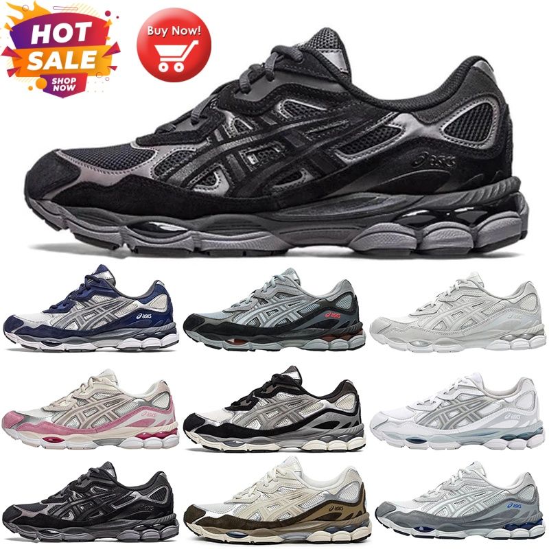 3% off for 2 pcs, Asics Gel NYC Designer Shoes, Breathable Mesh Upper Thick Soled Running Walking Shoes, Shock Absorbing Fashion Sports Sneakers, Si