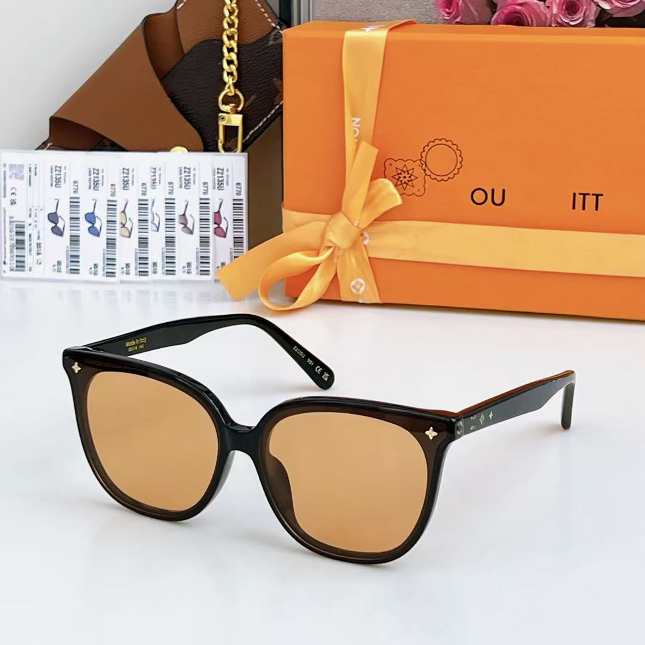 designer sunglasses Clear Glass lenses sunglasses for women luxury men Travel trend glasses Beach shading UV protection polarized glasses with bo