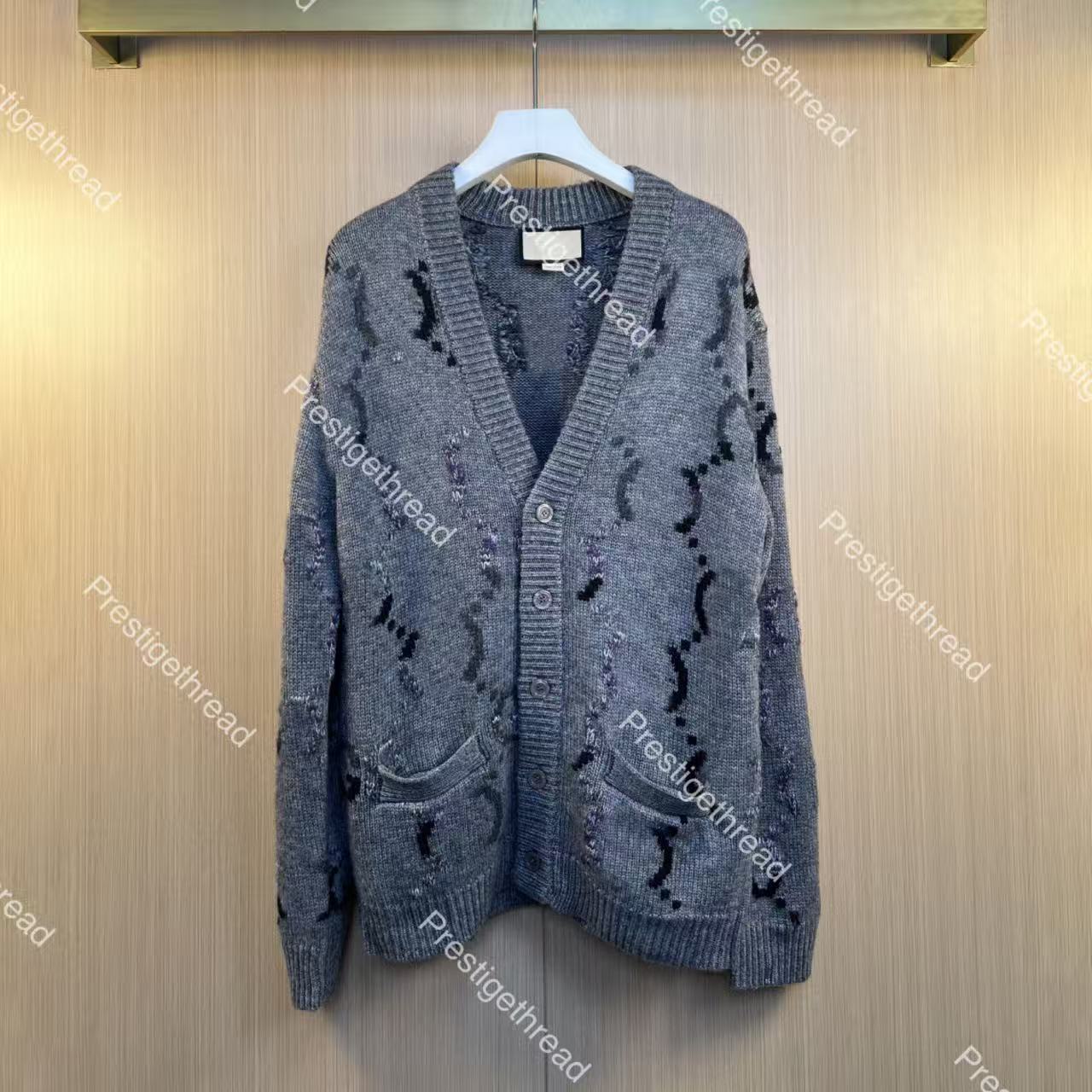 26FW full-logo gradient letter knit cardigan jacket designer high-quality Men's Sweaters early autumn new sweater jacket