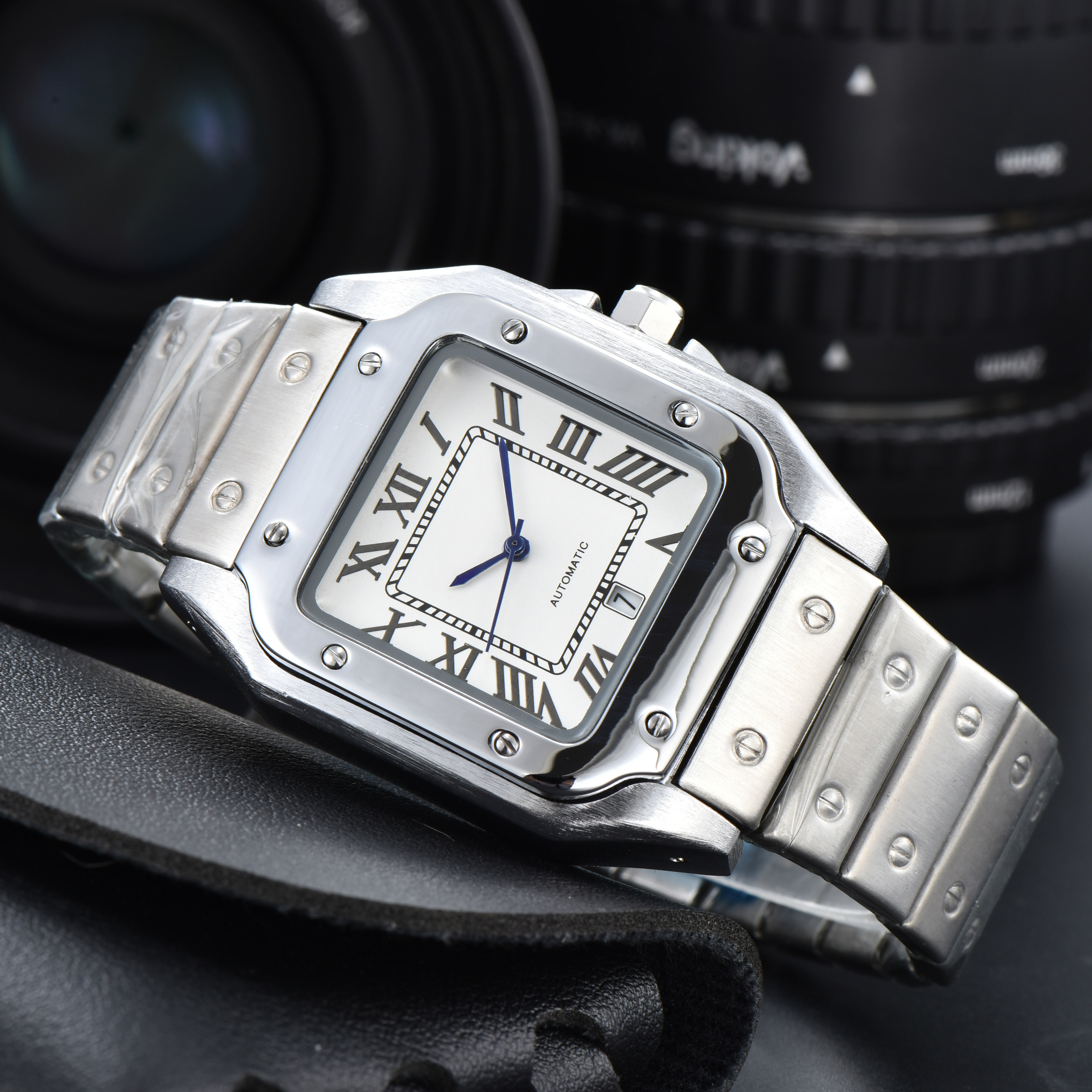 Mens Watch Designer Watches Stainless Steel Luxury Date Window Square Quartz Watches Classic Wristwatch For Men And Women Party Daily Casual Usage