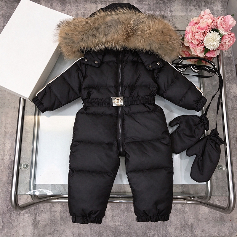26 Kids Down Coat Winter Jacket Outdoor fur collar Waist down jacket Warm Jackets Hooded Long Children's Winter Down