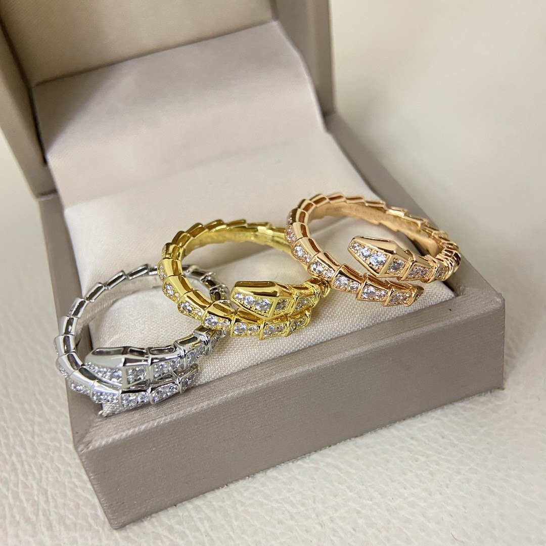 ring designer ring for women luxury classic diamond titanium steel alloy gold plated diamond gift snake ring mens womens gold christmas gifts