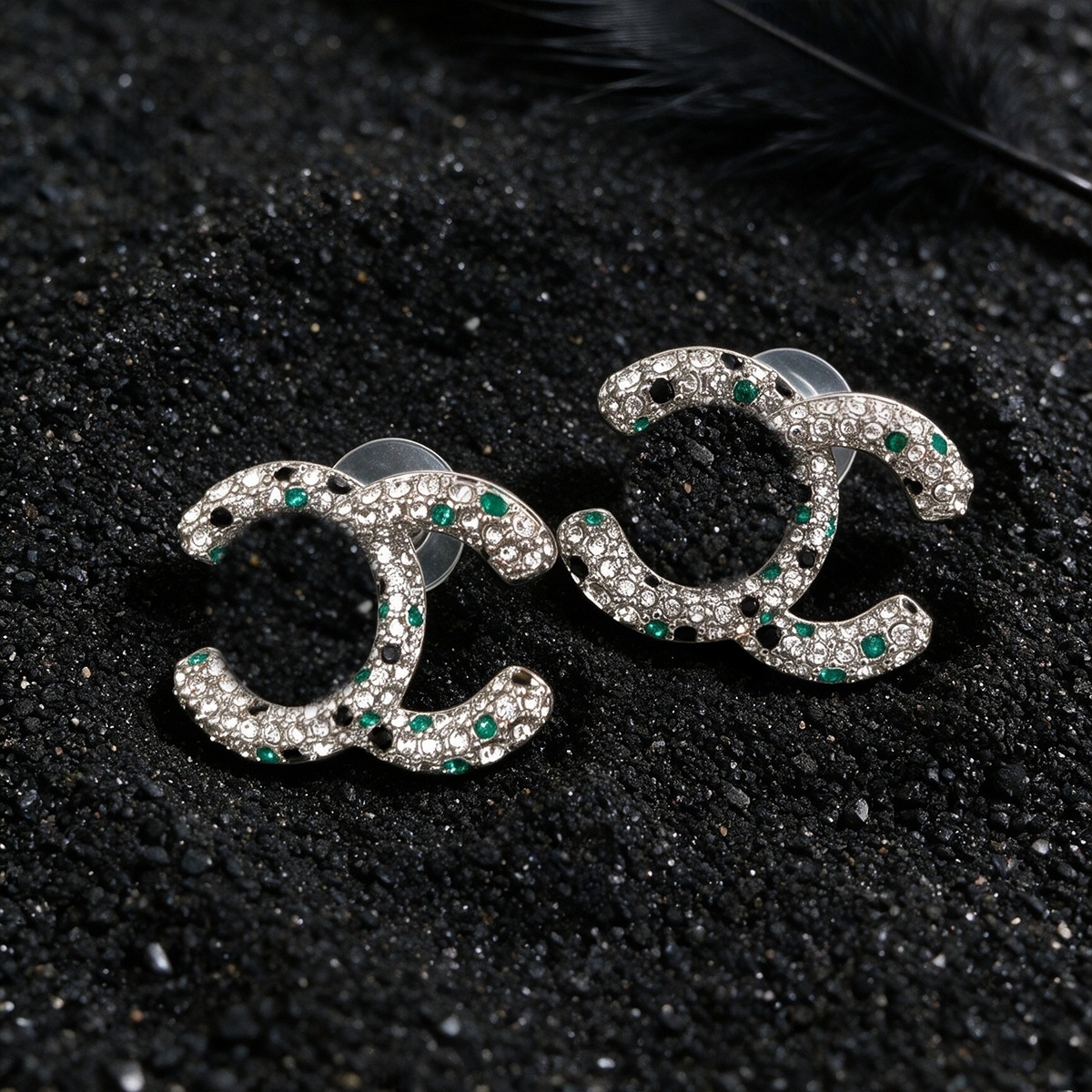 Luxury Designer C Logo Earrings Full Diamond Inlay Noble Elegant Style Letter Earring High Quality Social Party Jewelry Gifts