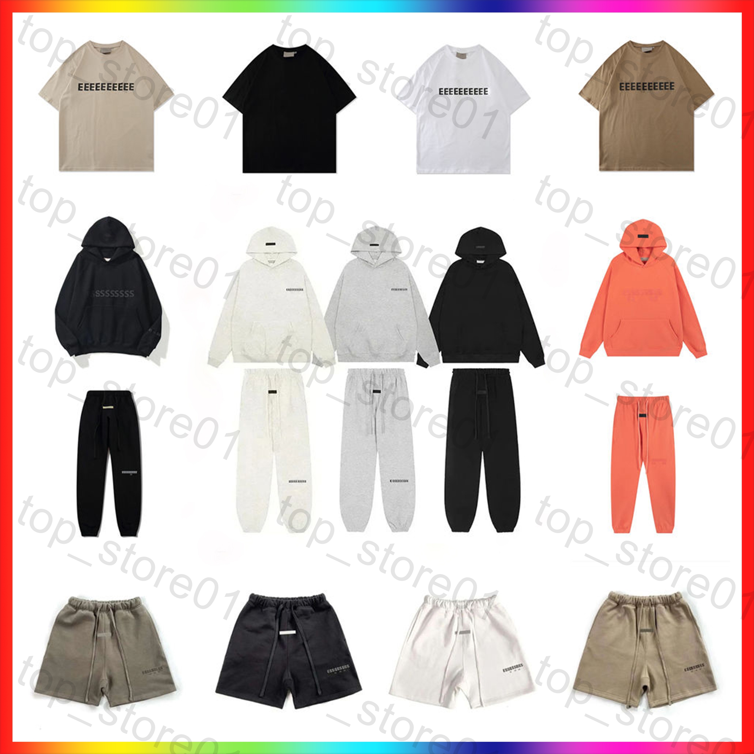 Designer Hoodies mens essential Tracksuit 3D Silicon Reflective Letter shorts Oversized essential hoodie Sweatshirts Casual Sweatpants Couples Loose