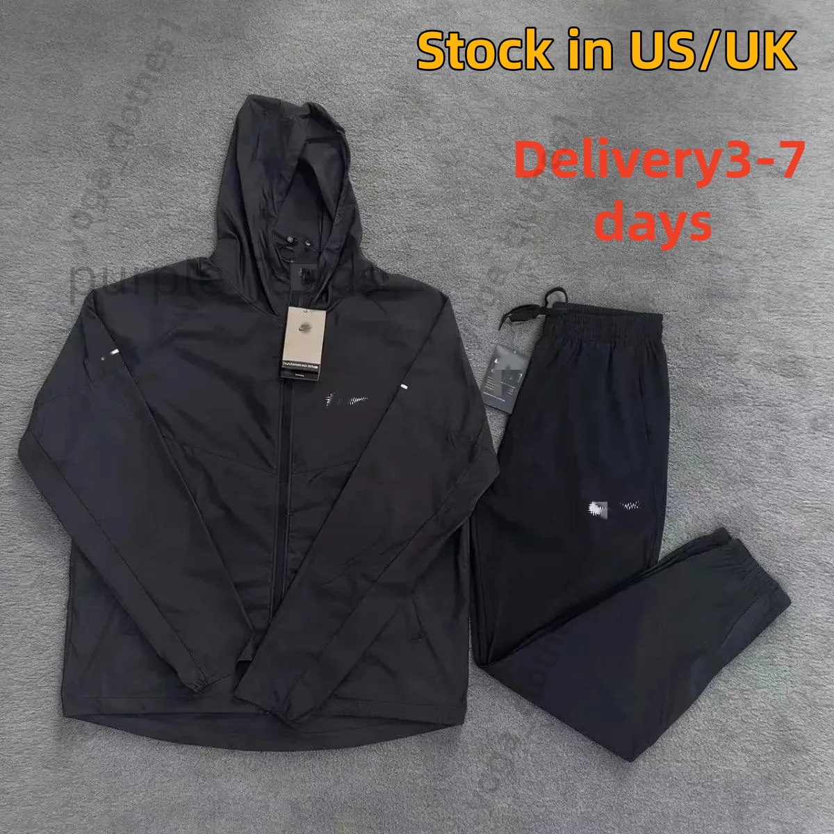Mens Sportswear Casual Running Jacket Pants 5a Two Piece Outfit With Reflective Logo & Windproof Woven Fabric Designer Tracksuit For Training Joggin