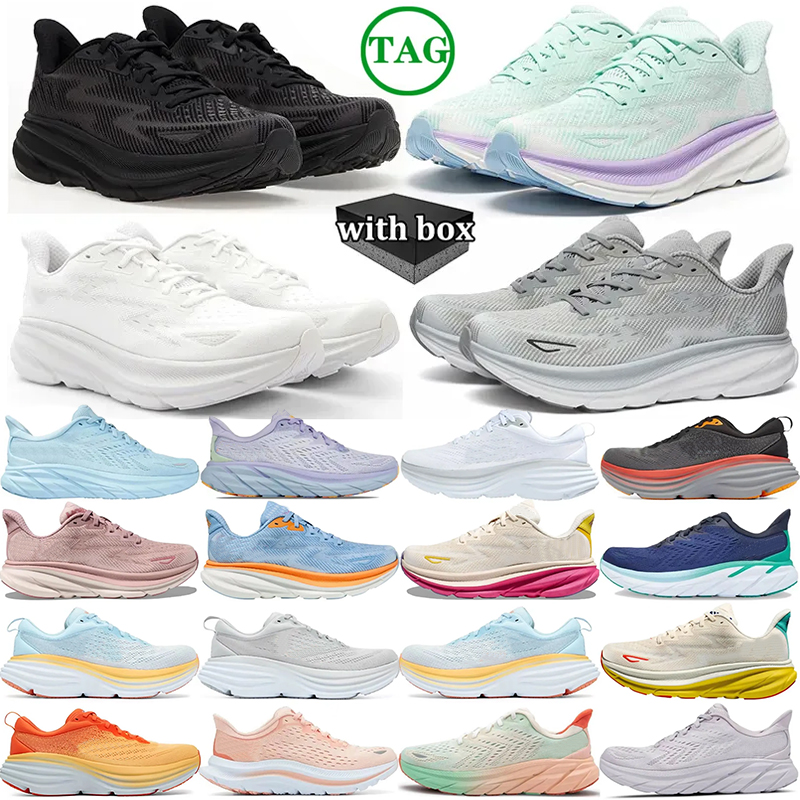 2027 Livraison gratuite avec la boîte Designer Bondi Clifton 8 9 Chaussures de course pour hommes Femmes Noir Blanc Hommes Sports Femmes Baskets