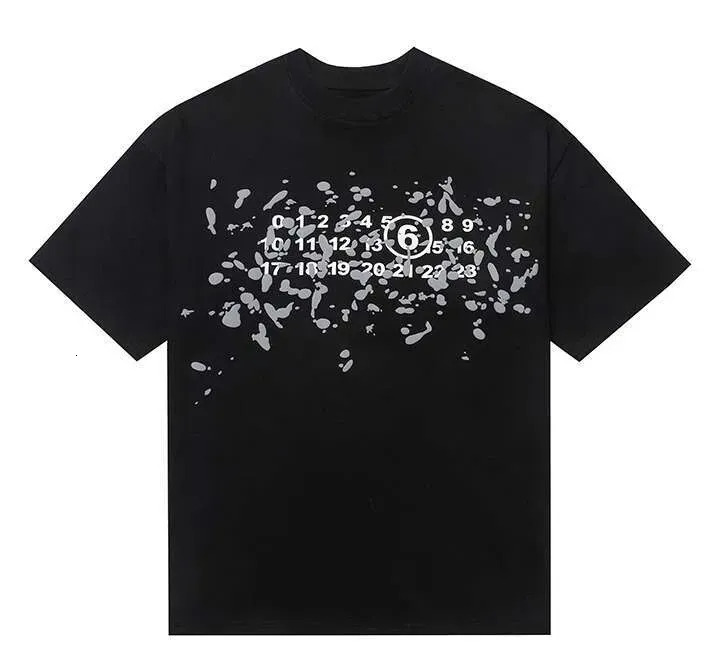 Maisonitys Margeila camicia MM6 Moda stampata con cifre grafiche Maglietta per uomo e donna Designer di fascia alta di lusso stile vintage Graffiti
