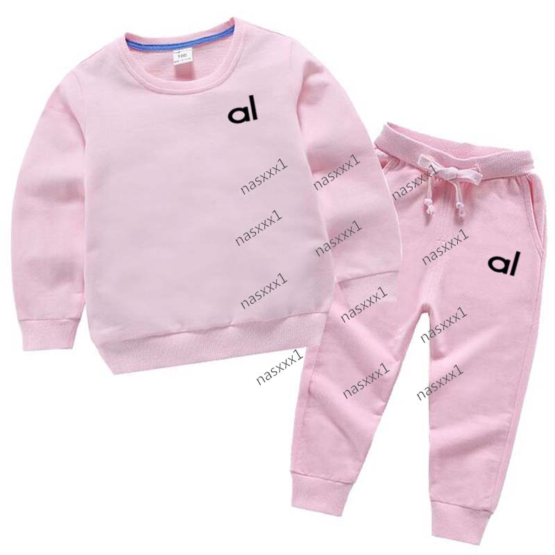Spring Autumn Baby Girls Casual Kids Letter Print Long Sleeve Hoodies and Trousers 2pcs Children's 100% Cotton Sweatpants Sets