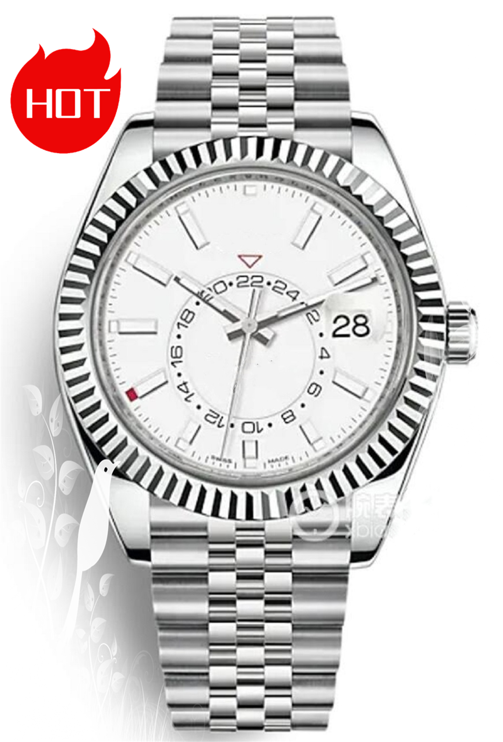 Luxury Mens Skyity Dwellerity Automatic Movement watch multifunction Wristwatch Designers Men Watches Stainless Steel Strap Gold Wristwatches Montre