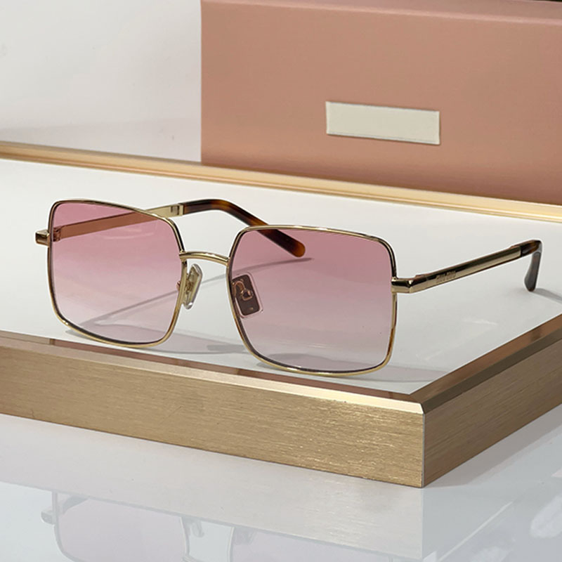 Runway Sunglasses 26SS Autumn Winter Fashion Designer Womens Sunglasses SMUC53 Metal Oversized Square Glasses Peony Biological Gradient Lens Travel