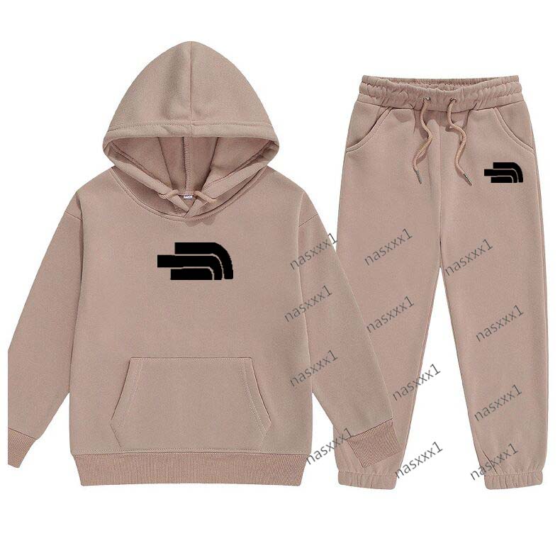 Kids Casual Autumn Spring 2pcs Hoodie Pants Letter Print Tracksuits Boys Girls Simple Outfits Children Clothes Sets 1-12 Years