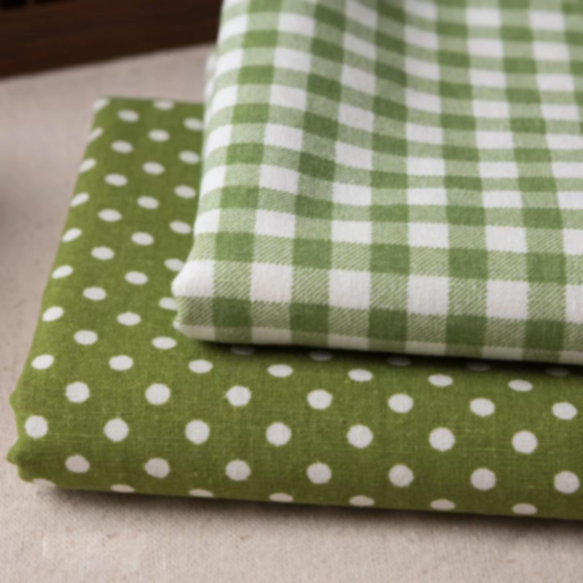 Nouveau Nappe à carreaux verts et à pois de style japonais/coréen