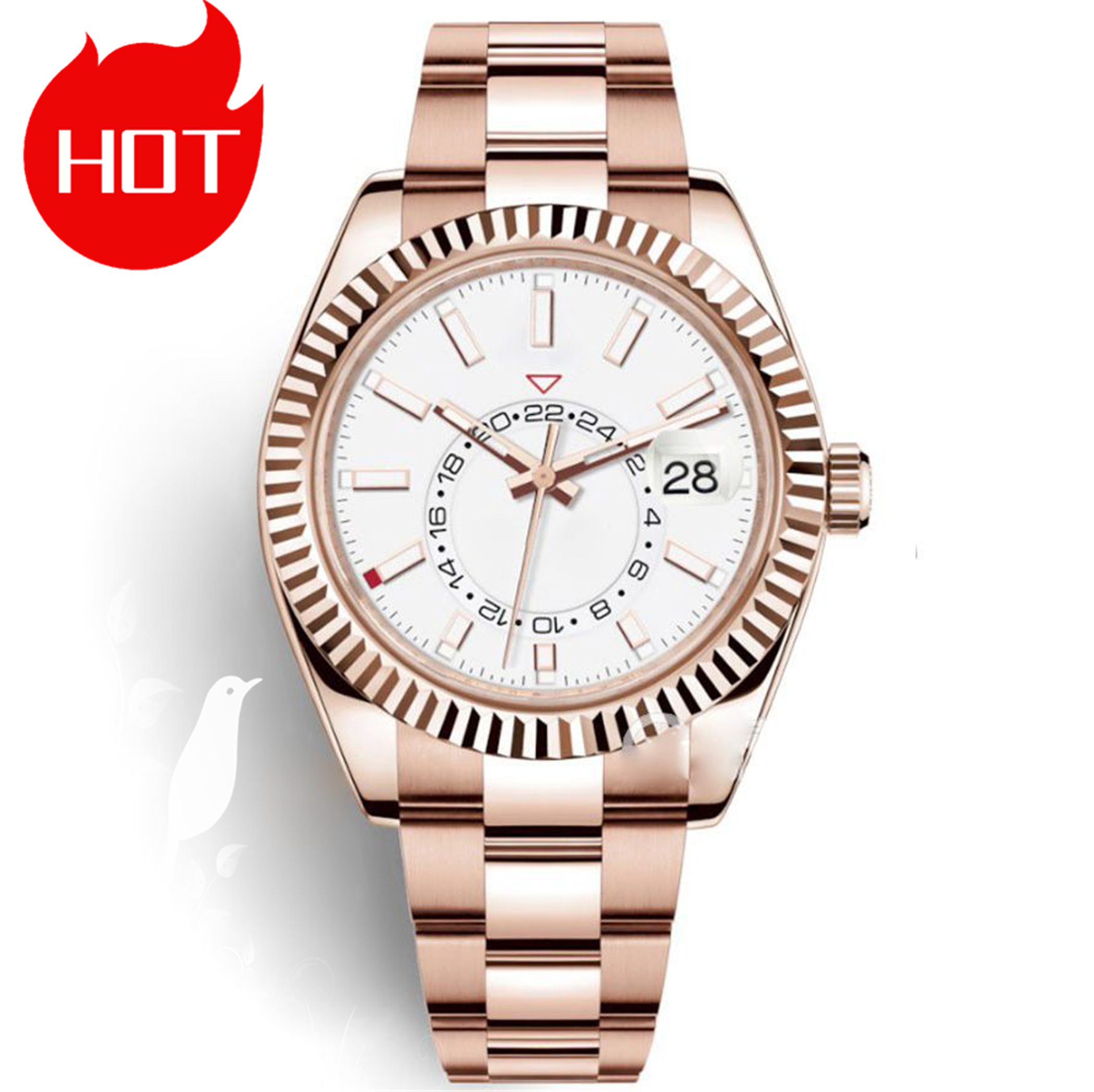 Luxury Mens Skyity Dwellerity Automatic Movement watch multifunction Wristwatch Designers Men Watches Stainless Steel Strap Gold Wristwatches Montre