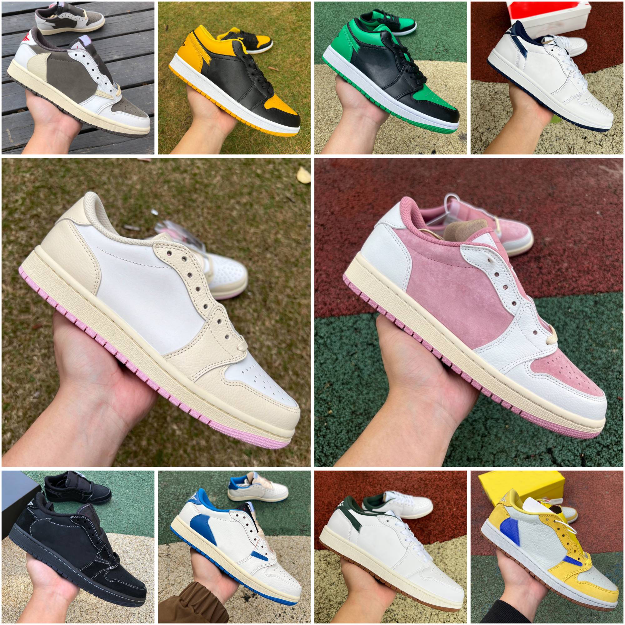 2027 designer Velvet Brown 1 1s Low men Basketball Shoes Shy Pink Black Olive Reverse Dark Mocha Fragment Wolf Grey Sail Black Phantom UNC Panda Wom
