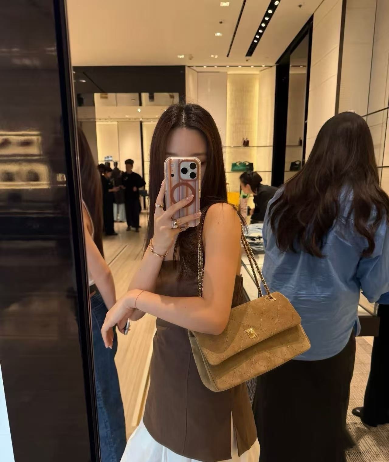 10A 26 Style Designer Inspired Suede Splicing Hobo Bag for Women Quilted Chain Crossbody Bag Vintage Contrast Color Handbag