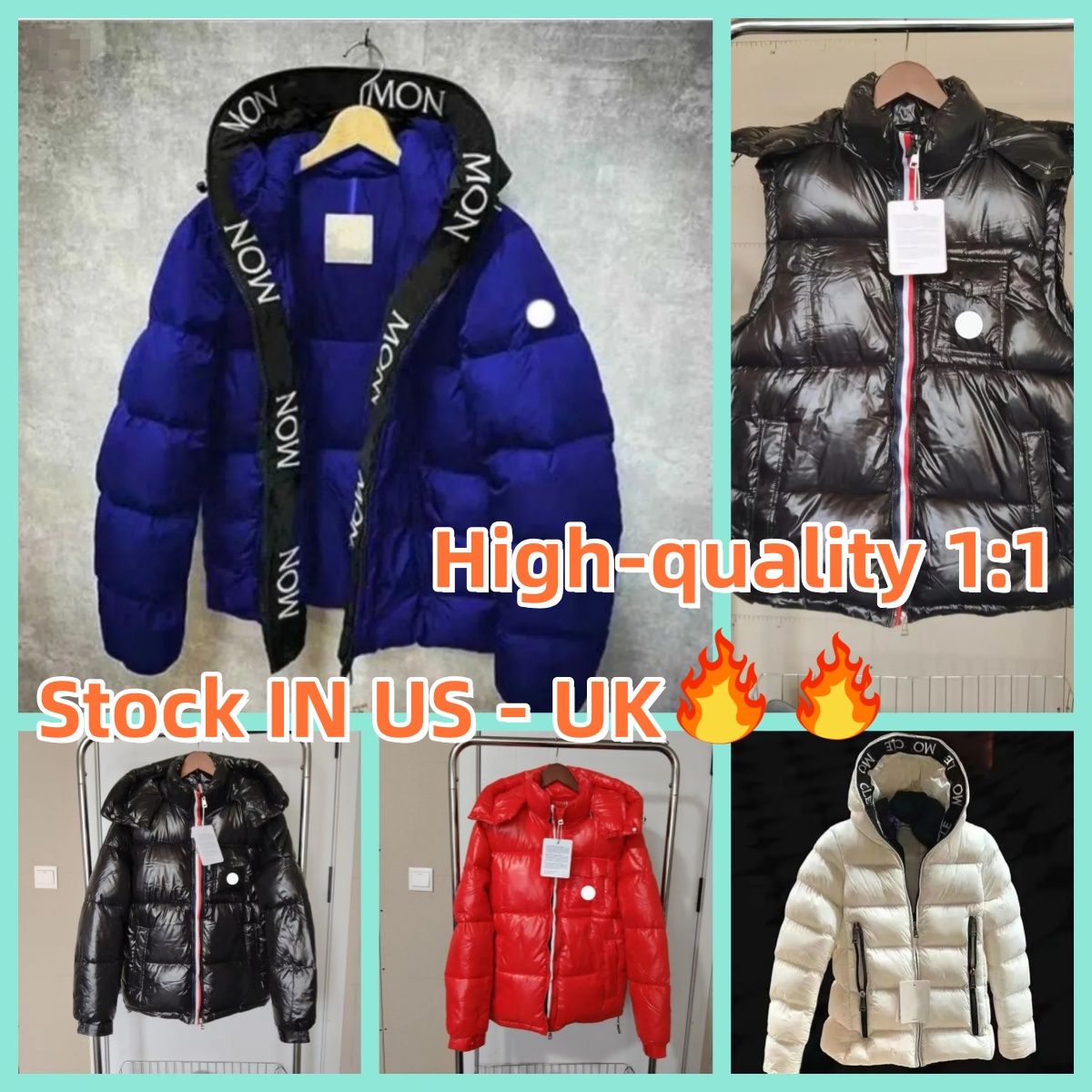 Designer Mmooncllerr Mens Winter Warm Windproof Down Jacket Shiny Matte Material Couple Fashion Canadian Parkas M 5XL