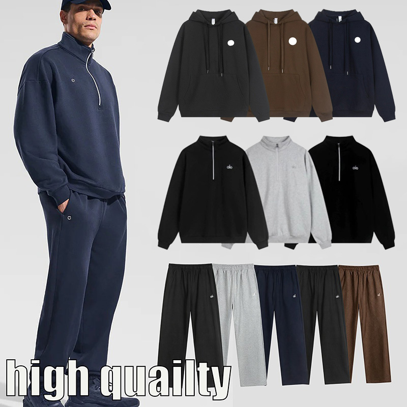 alolyitss mens womens quarter zip sweatshirt sweatpants hoodie accolade jacket round neck pullover loose long sleeve top fitness exercise sportswear