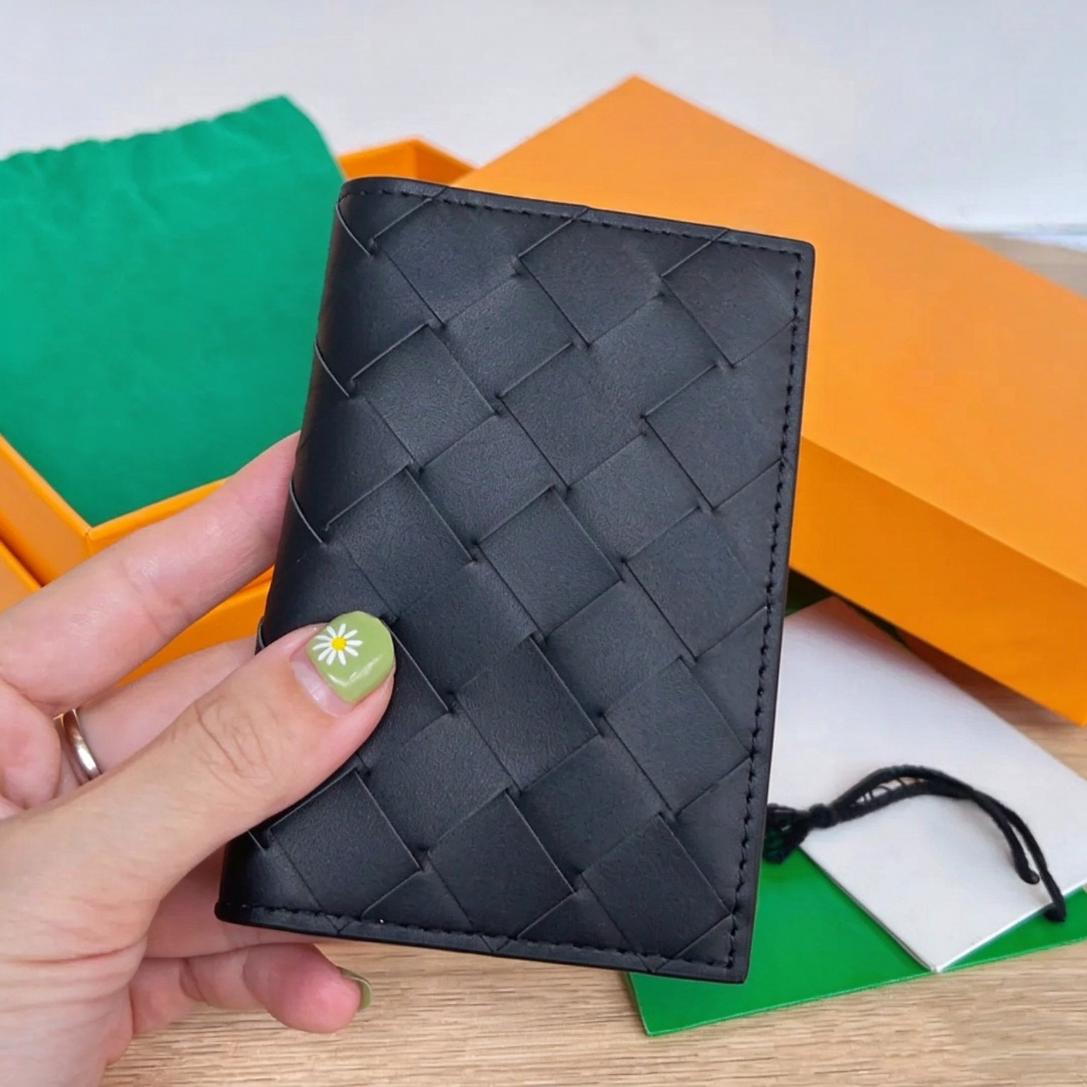 12A Upgrade Mirror Quality Designer Woven Card Holder 11cm Intrecciato Leather Card Case Womens Wallets Luxury Wallet for Men Black Card Slots Coin